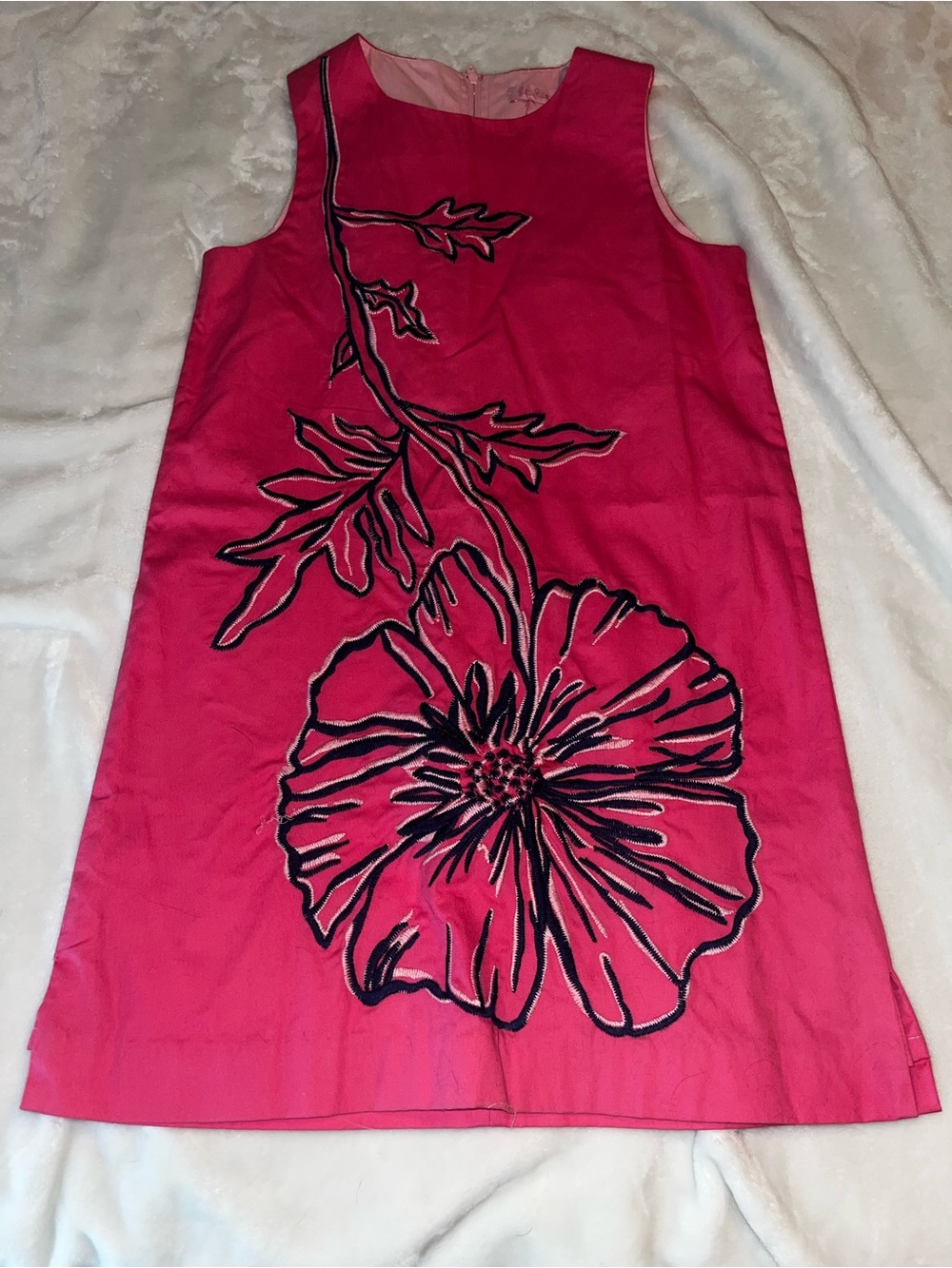 Lilly Pulitzer Hot Pink Sleeveless Dress with Black Trim